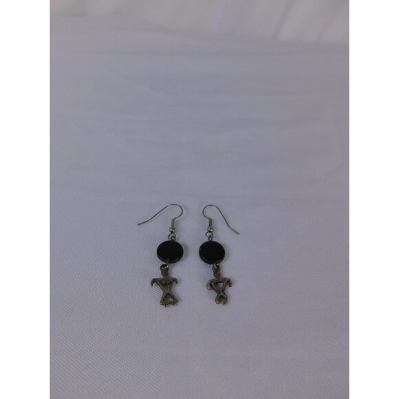 Unbranded Jewelry - Vintage Tribal Figure Dangle Earrings Black Bead Artisan Boho Jewelry Women